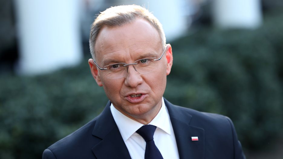 WASHINGTON, DC - MARCH 12: Polish President Andrzej Duda speaks to members of the media following a meeting with U.S. President Joe Biden at the White House on March 12, 2024 in Washington, DC. The leaders spoke on European security and reaffirmed military cooperation as Russia's war against Ukraine continues.  (Photo by Kevin Dietsch/Getty Images)