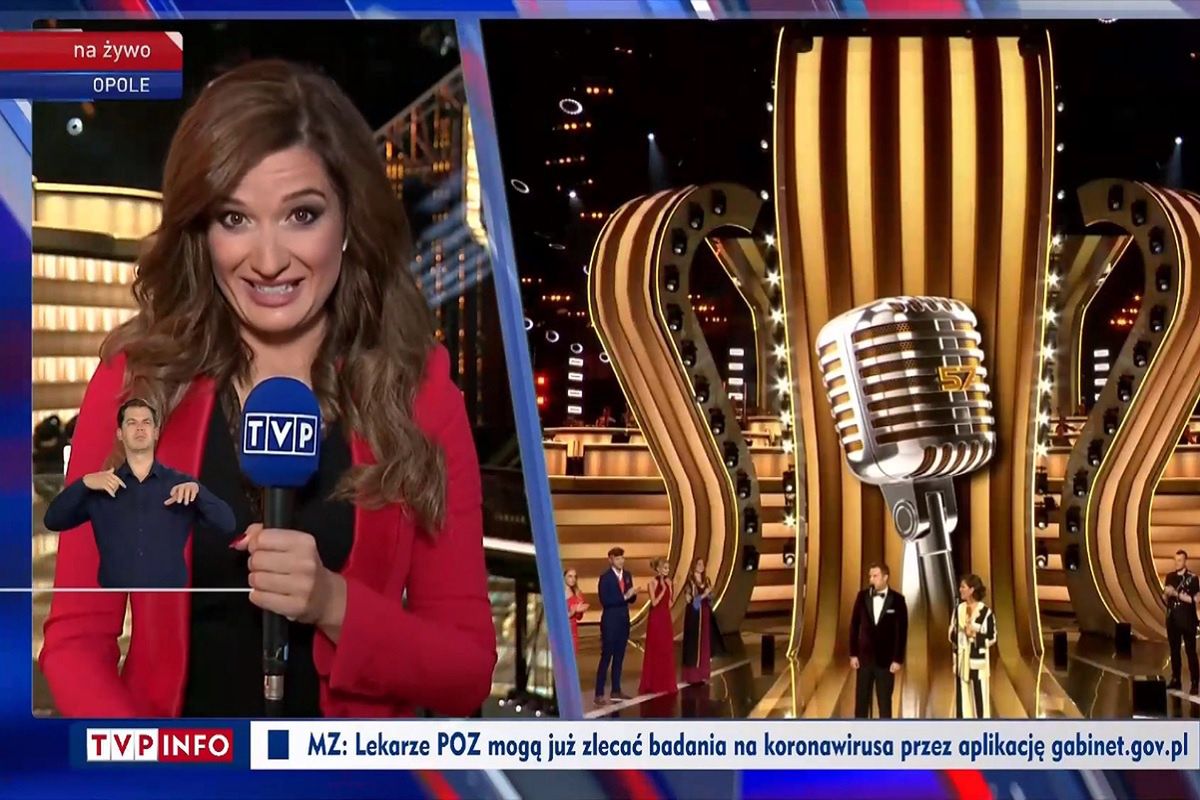 Kinga Kwiecień zaliczyła wpadkę podczas relacji festiwalu w Opolu w TVP Info