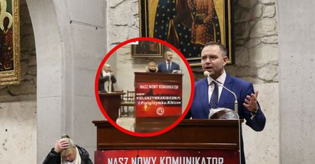 Krzyki na Jasnej Górze, Nawrocki na mównicy. Wymowny komentarz jezuity