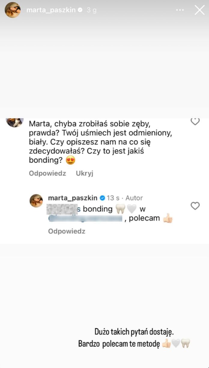 Marta Paszkin zaprezentowała odmieniony uśmiech