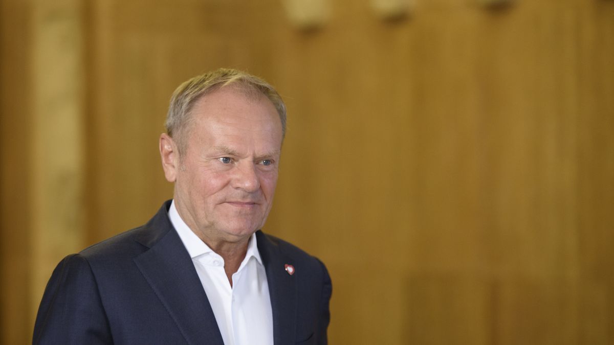 Polish Prime Minister Donald Tusk welcomes Croatia's Prime Minister Andrej Plenkovic during a bilateral meeting in Warsaw, Poland on April 28, 2025.