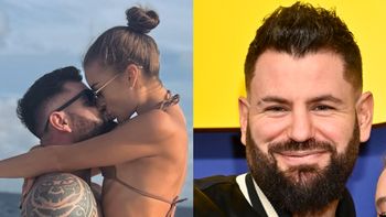 Wojciech Gola pochwalił się całuśną fotką z odzianą w kuse bikini młodszą ukochaną na rękach