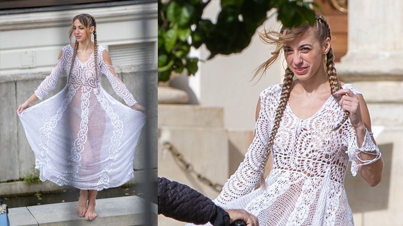 Marianna Schreiber pozuje w Łazienkach Królewskich 