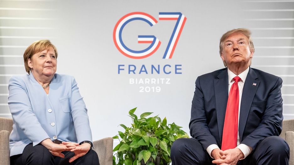 Była kanclerz Angela Merkel i prezyDonald Trump prezydent elekt 