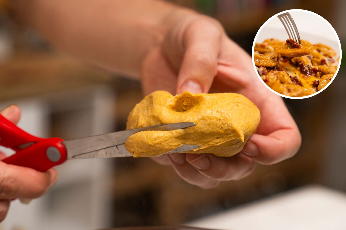 Cięte dyniowe kluseczki z suszonymi pomidorami. Zajada się nimi cała rodzina