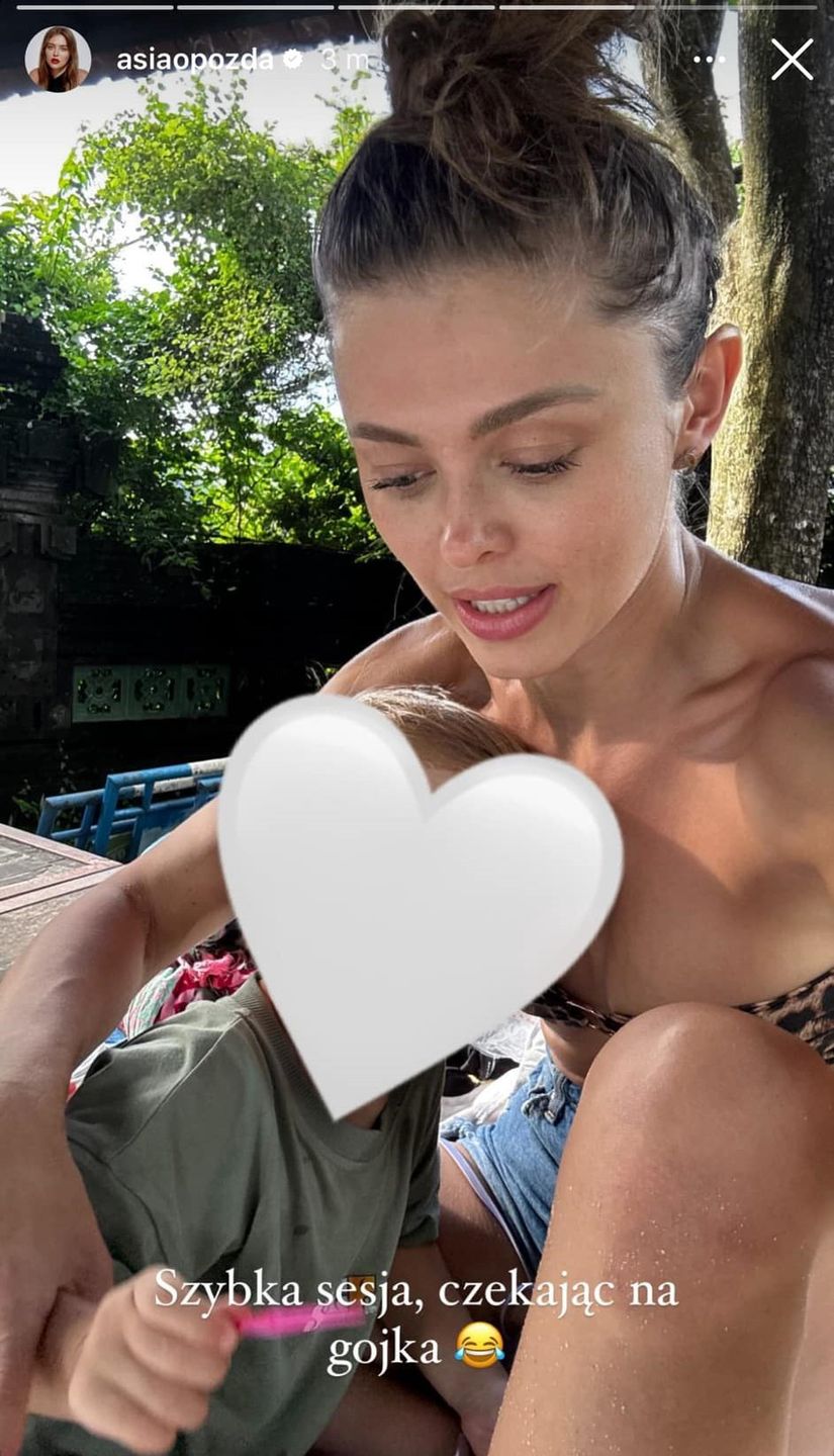 Joanna Opozda z synem na Bali