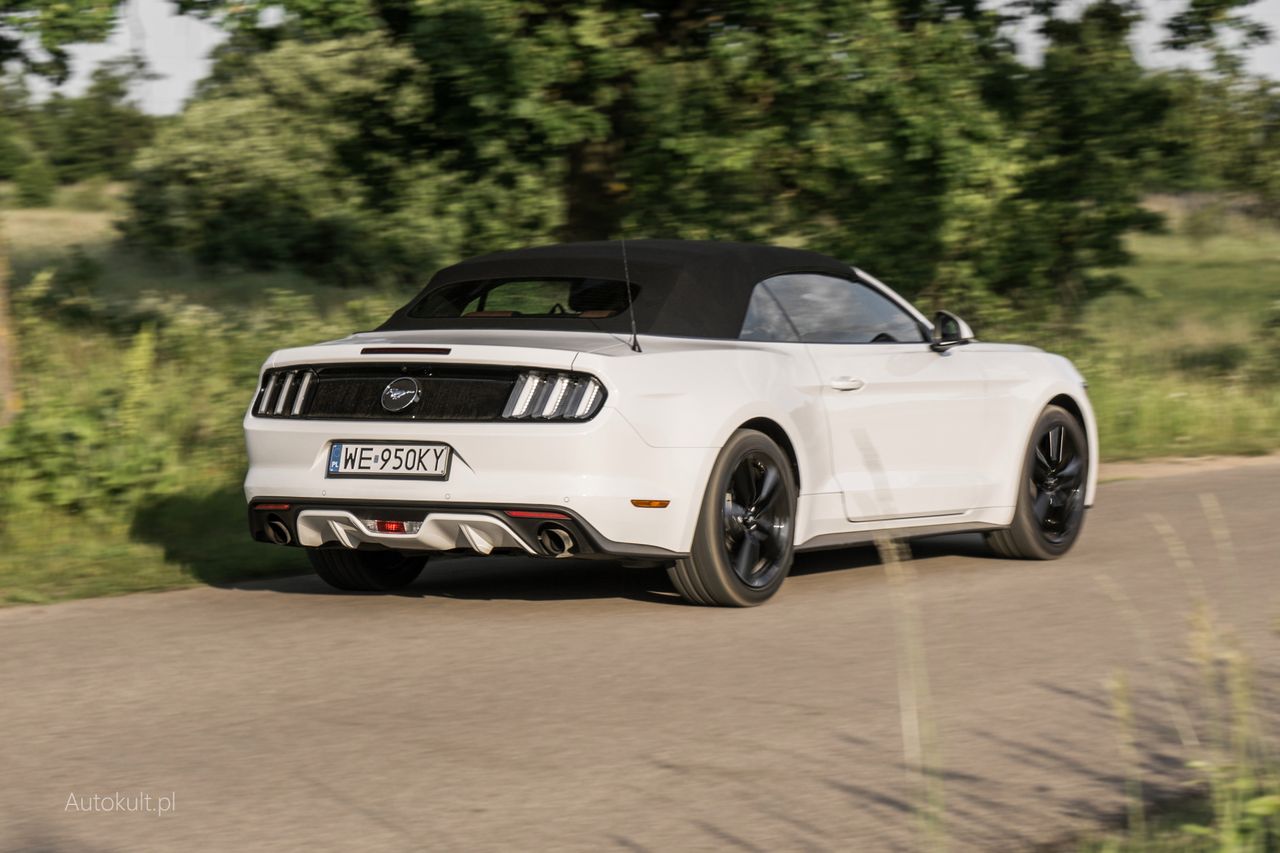 Nie zwracając uwagi na emblematy, ciężko dostrzec różnicę między Mustangiem w wersji V8 i R4.