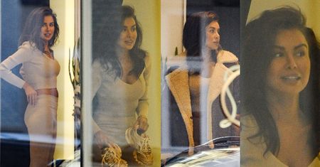 Zmarznięta Natalia Siwiec w obcisłym zestawie i w sneakersach Balenciagi za 4 tysiące poluje na kożuszek (ZDJĘCIA)