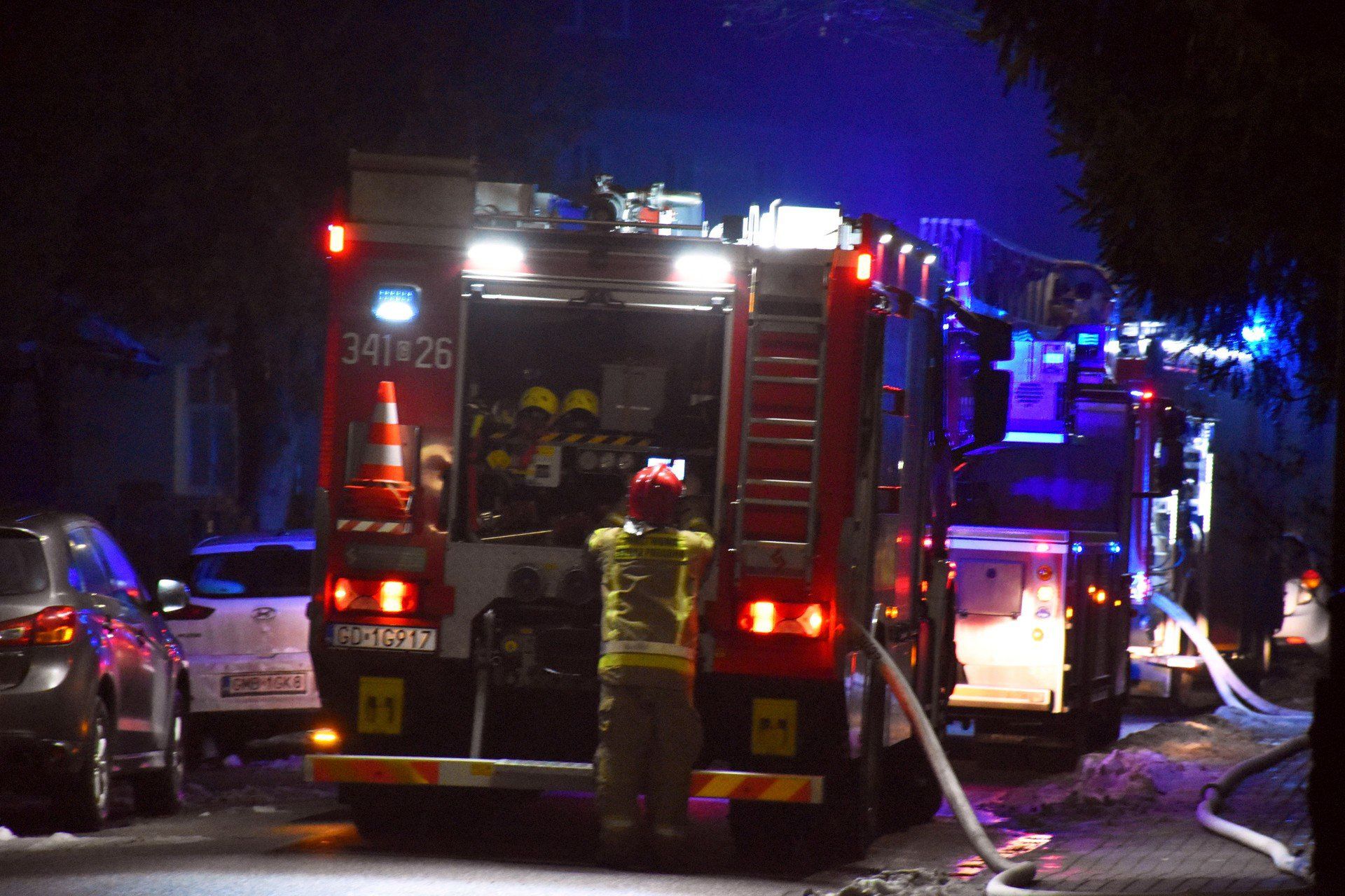 Pożar na posesji przy ul. Matejki w Malborku