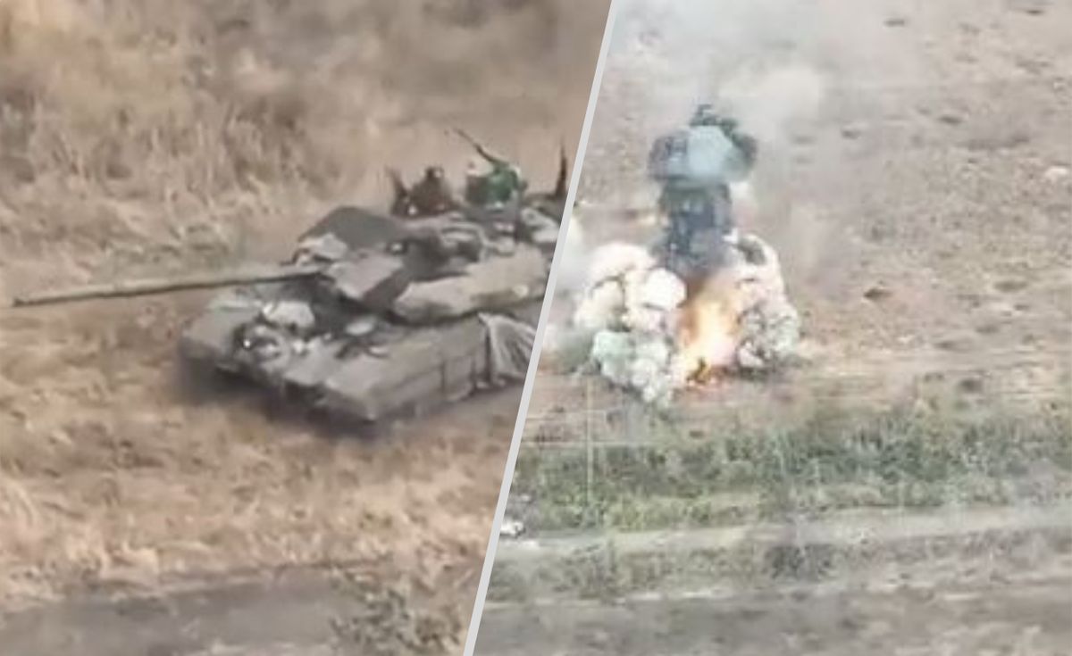 Zniszczony przez Ukraińców rosyjski czołg T-90M