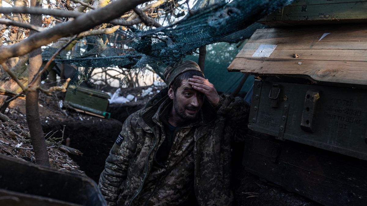Ukraiński żołnierz w obwodzie donieckim 
