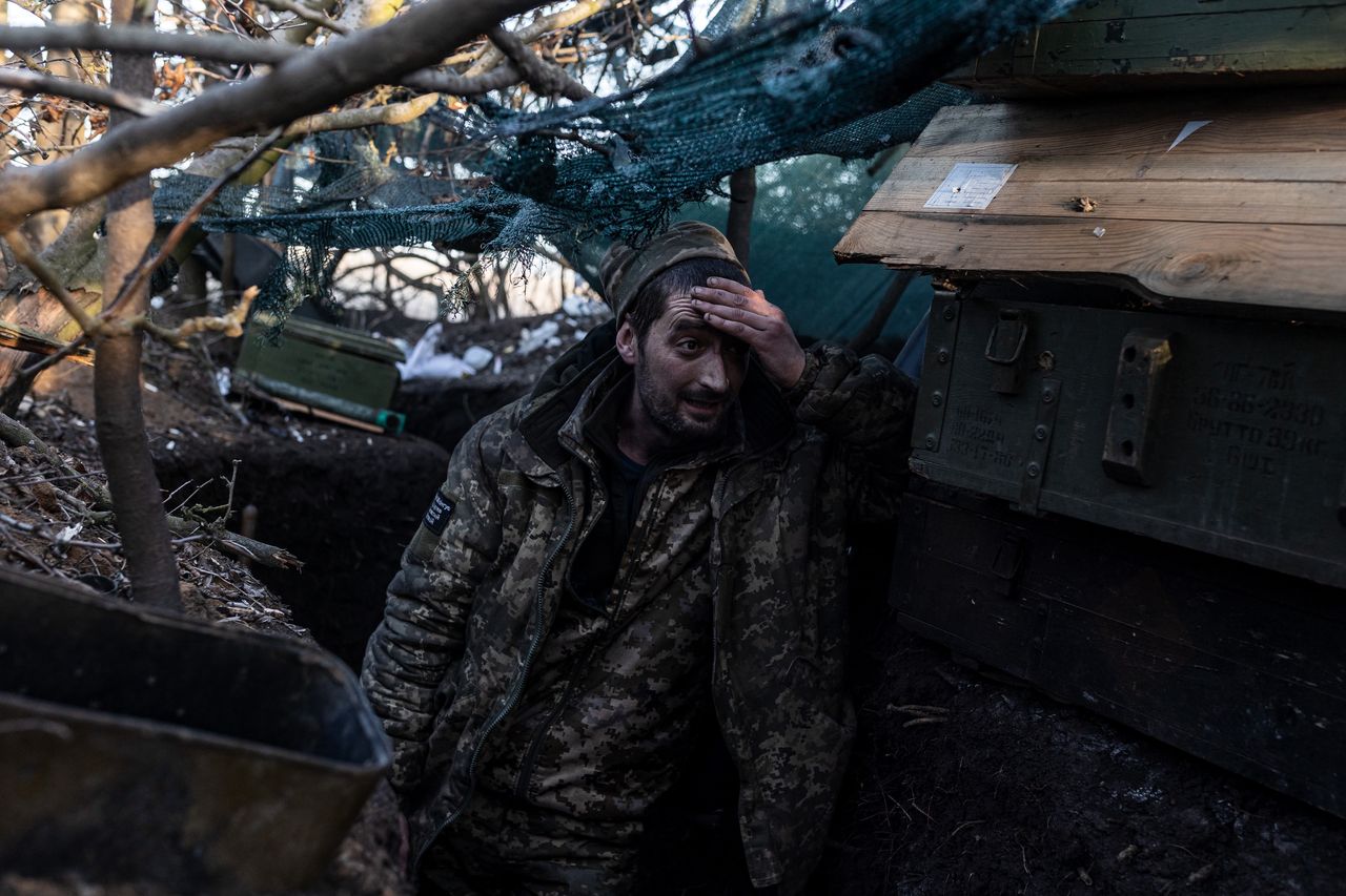 Ukrainian soldier in the Donetsk region