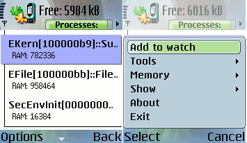 Monitoring pamięci w Symbianie