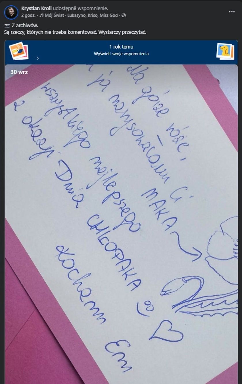 Mąż Emilii Koprowskiej pokazał dawną wiadomość od niej