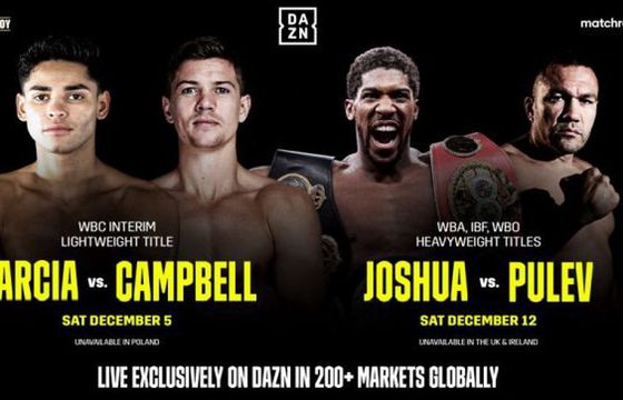 DAZN od grudnia w Polsce. Na początek walki bokserskie
