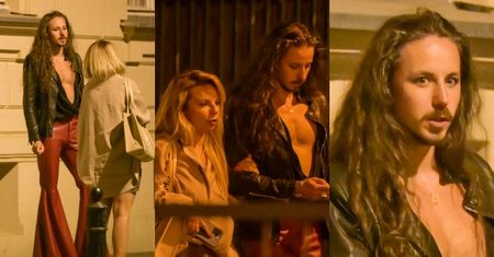 Michał Szpak w ekstrawaganckich spodniach WIETRZY KLATĘ podczas nocnego spaceru z Pauliną Biernat (ZDJĘCIA)