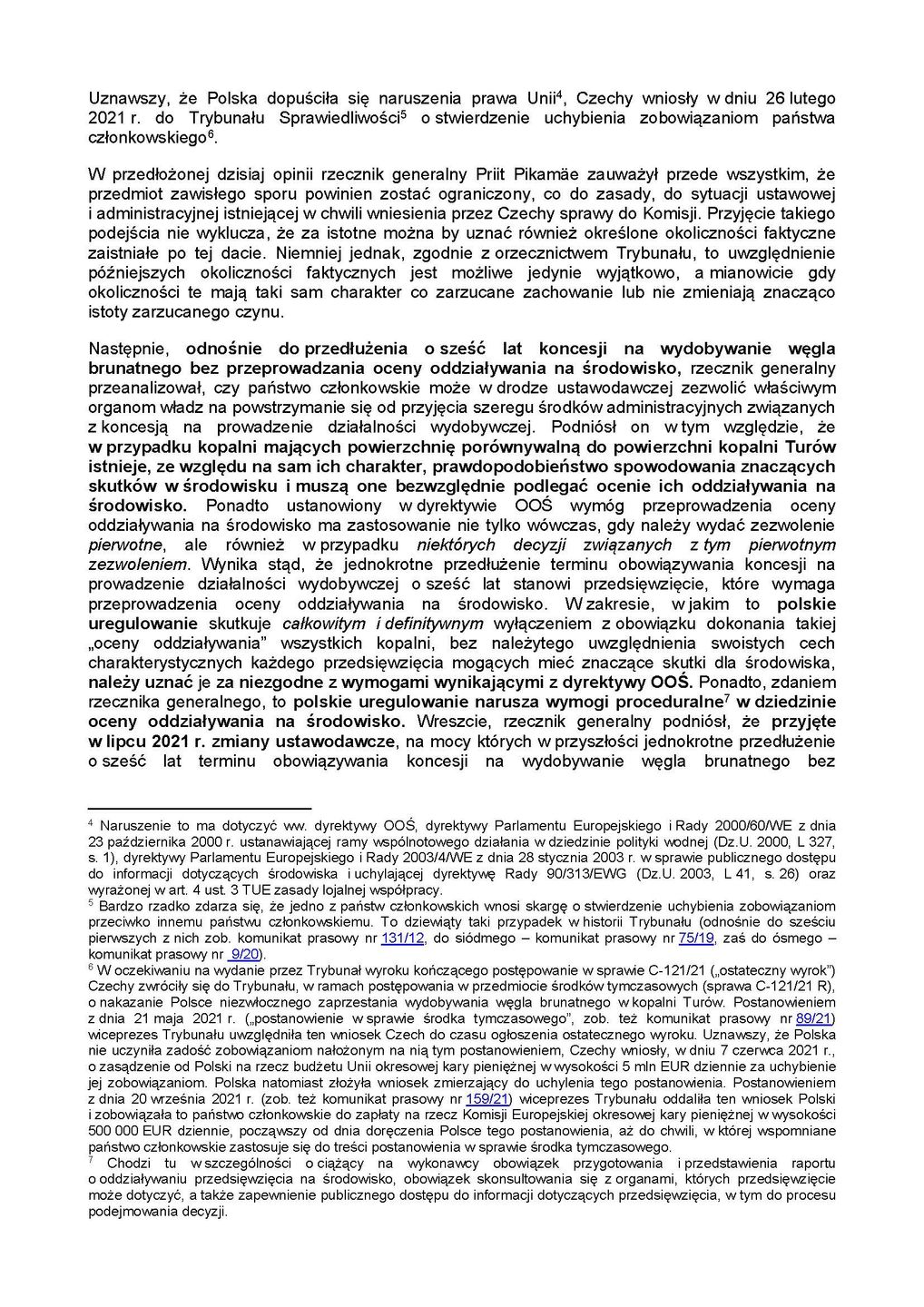 Opinia rzecznika generalnego TSUE w sprawie Turowa