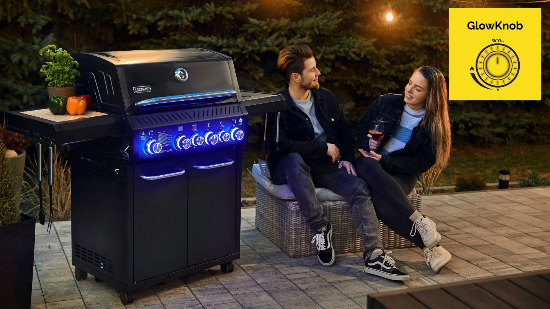 Grille gazowe Yoer z technologią GlowKnob