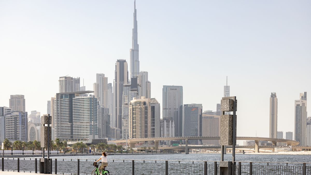 The Burj Khalifa skyscraper, centre, on the city skyline in Dubai, United Arab Emirates, on Friday, Feb. 20, 2026. Dubai developers see the luxury property boom continuing in 2026. Photographer: Walaa Alshaer/Bloomberg via Getty Images