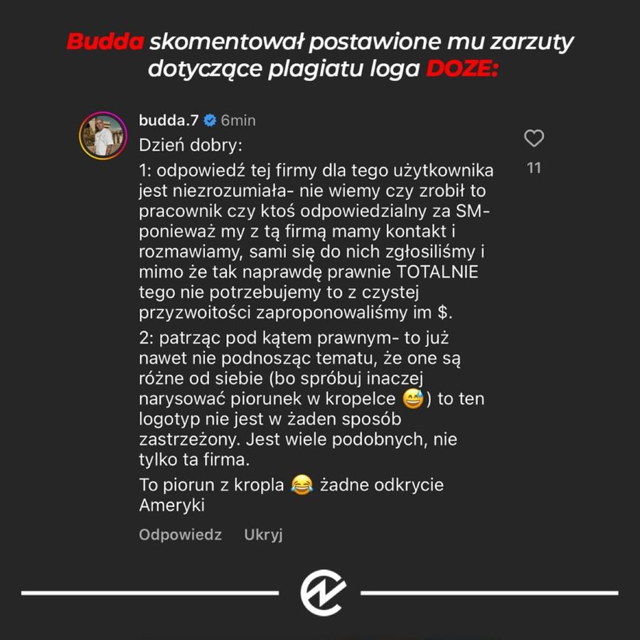 Budda skomentował zarzuty o plagiat