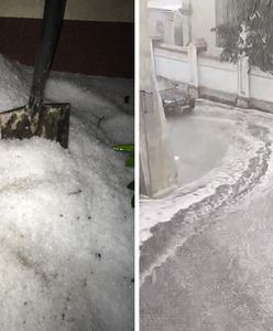 Grad zasypał miejscowość. W ogródkach mieli aż zaspy