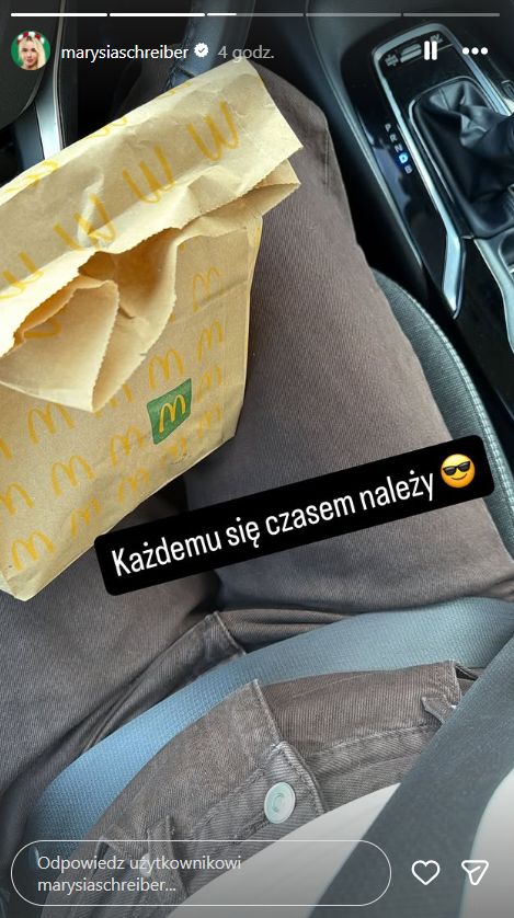 Marianna Schreiber i jej zdobycz z McDonald's
