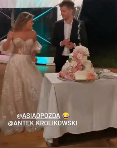 Joanna Opozda w drugiej sukni ślubnej