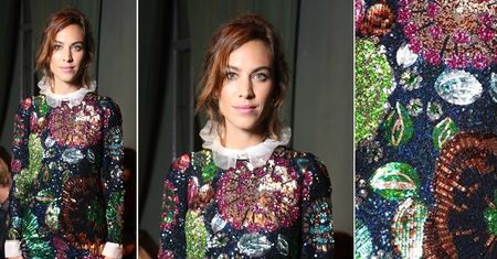 LOOK OF THE DAY: Alexa Chung w cekinach Burberry