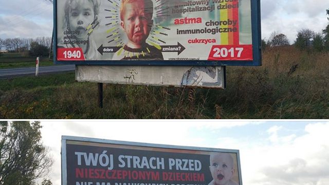 Billboardy antyszczepionkowców