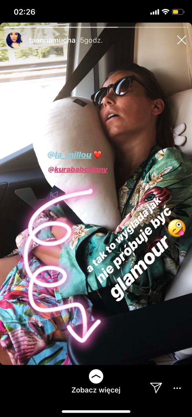 Anna Mucha zasnęła podczas swojej podróży
