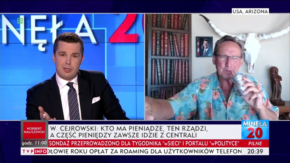 Wojciech Cejrowski i Michał Rachoń w TVP INFO