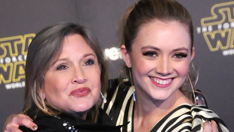 Carrie Fisher i Billie Lourd na premierze "Przebudzenia Mocy", grudzień 2015 r.