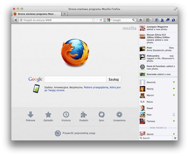Nowy Firefox ze zintegrowanym Facebookiem już jest
