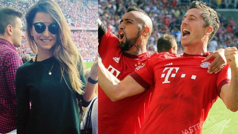 Mecz Bayern Monachium i FC Augsburg. Anna Lewandowska na meczu