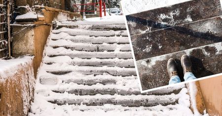 Posypujesz śliskie, oblodzone schody solą? Jest coś, co da lepszy efekt i nie jest szkodliwe!