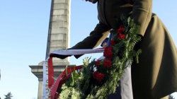 Uroczystości z okazji 60. rocznicy zakończenia walk o Warszawę na cmentarzu-mauzoleum żołnierzy radzieckich