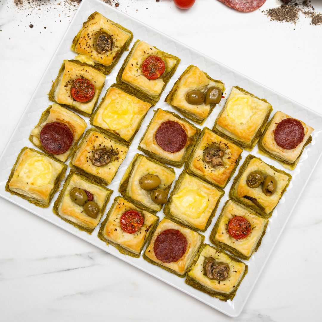 Kwadraciki z ciasta francuskiego- Pyszności