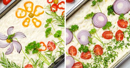Focaccia w dwóch przepięknych wydaniach. Tak cudna, że aż szkoda jeść