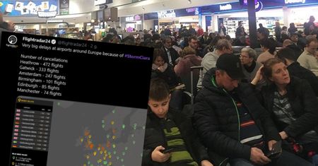 Huragan "Ciara" nad Europą. Setki odwołanych lotów