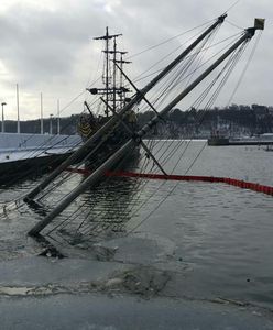 Zatonął jacht żaglowy w marinie w Gdyni