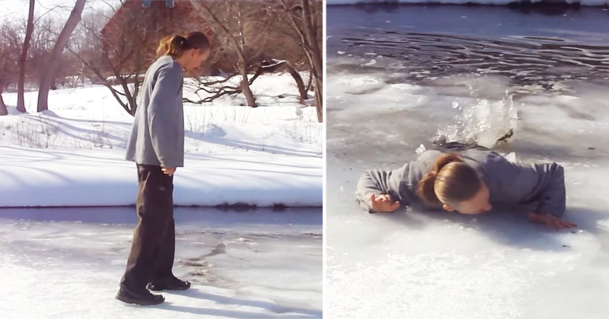 Istnieje sposób jak bezpiecznie wydostać się z zamarzniętego jeziora, gdy lód się załamie