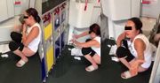 Polka urządziła sobie toaletę na korytarzu samolotu. Teraz została ukarana
