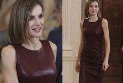 Królowa Letycja w skórzanej sukience