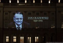 Iluminacja na Pałacu Prezydenckim. Dla uczczenia pamięci Jana Olszewskiego