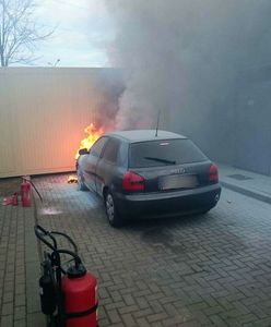 Pożar na stacji benzynowej. Do jego ugaszenia potrzebne były 4 gaśnice