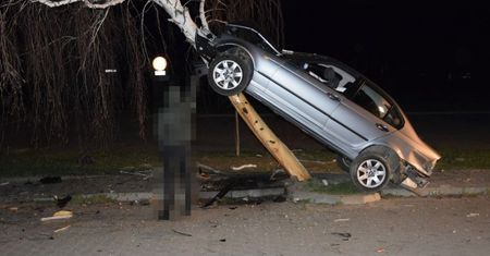 21-latek „zaparkował” bmw na brzozie. Był pijany