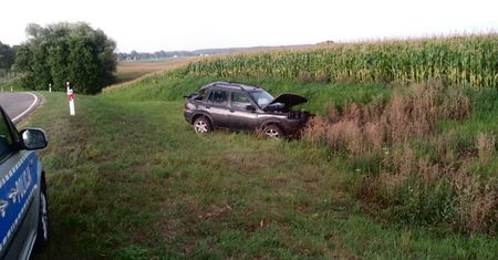 Ełk. Pijana matka jechała odebrać dziecko z koloni. Dachowała na drodze