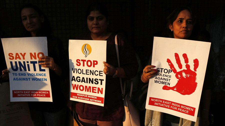 Protest przeciwko gwałtom w lutym 2017 r. 