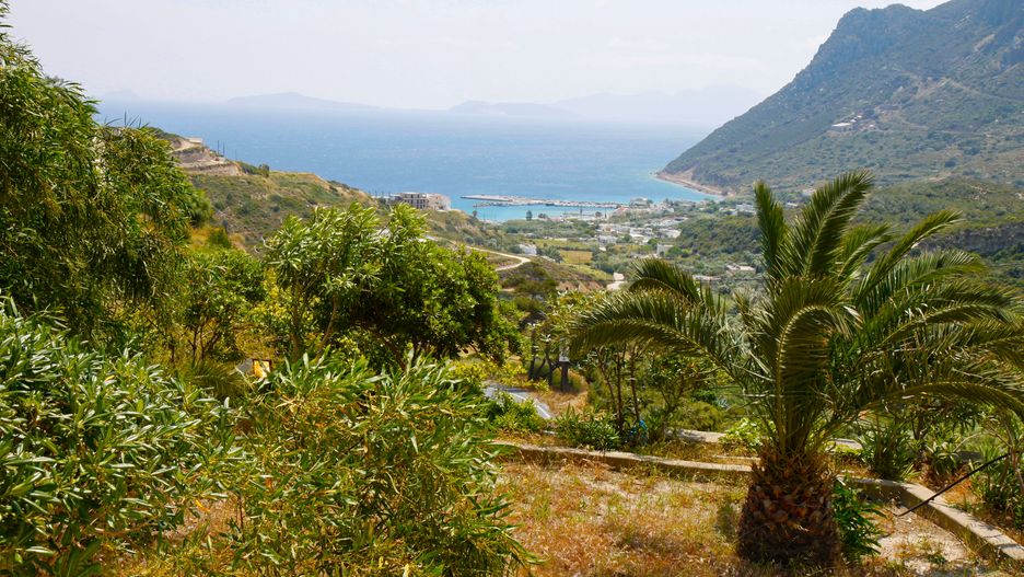 Widok na miasto Kefalos, gdzie doszło do wypadku