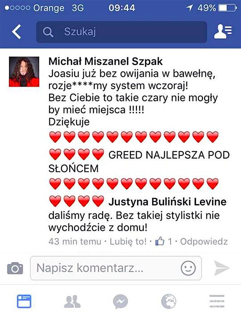 Michał Szpak o stylizacji Greed